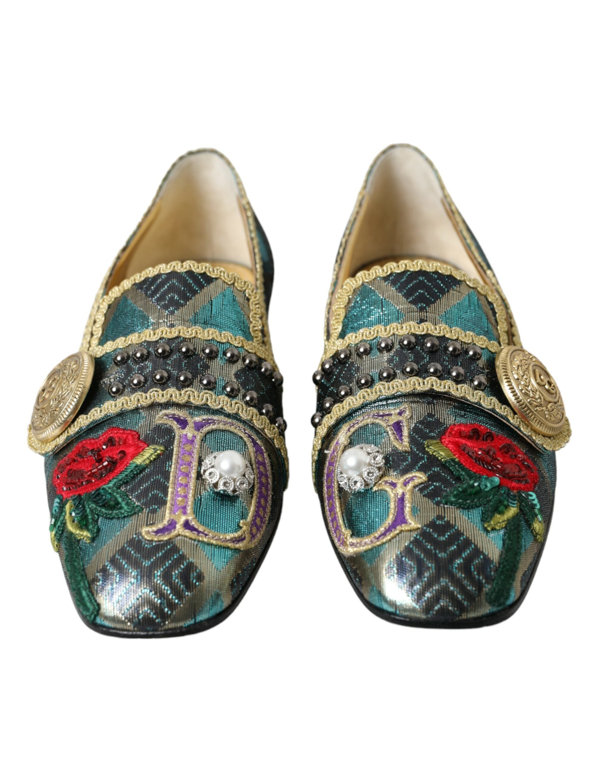 Dolce &amp; Gabbana – Mehrfarbige Loafer mit Jacquard-Verzierung