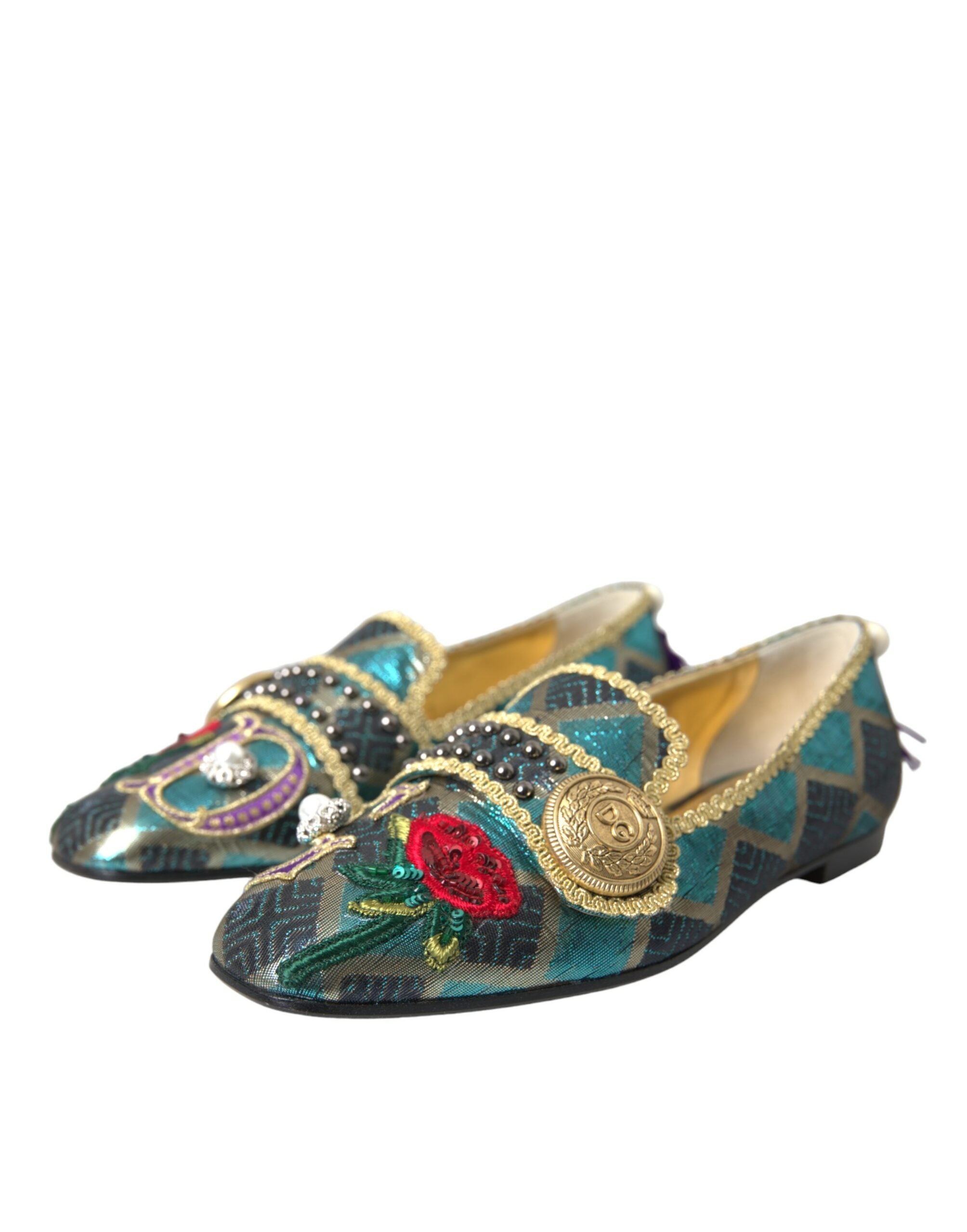 Dolce &amp; Gabbana – Mehrfarbige Loafer mit Jacquard-Verzierung