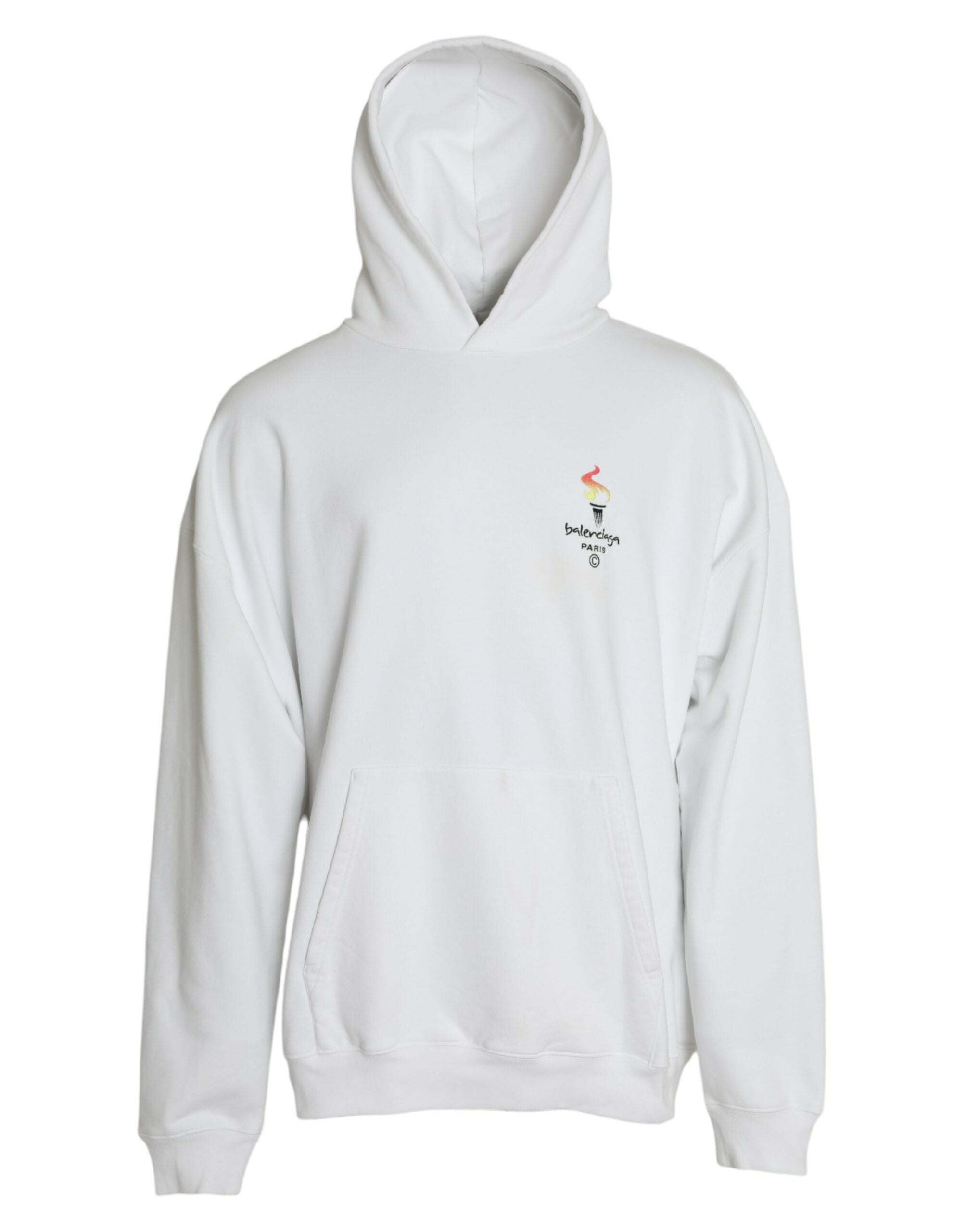 Balenciaga – Weißer Kapuzenpullover aus Baumwolle mit Logo