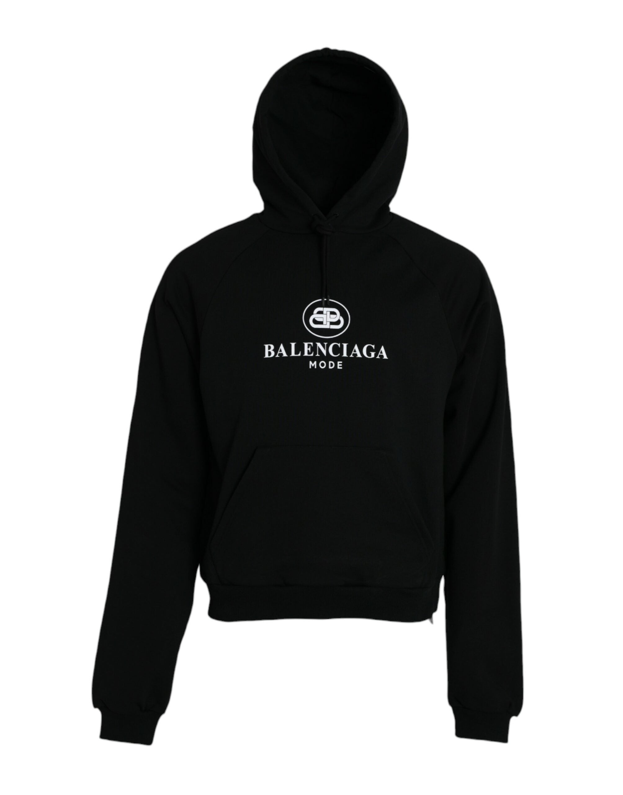 Balenciaga – Schwarzer Kapuzenpullover aus Baumwolle mit Logo