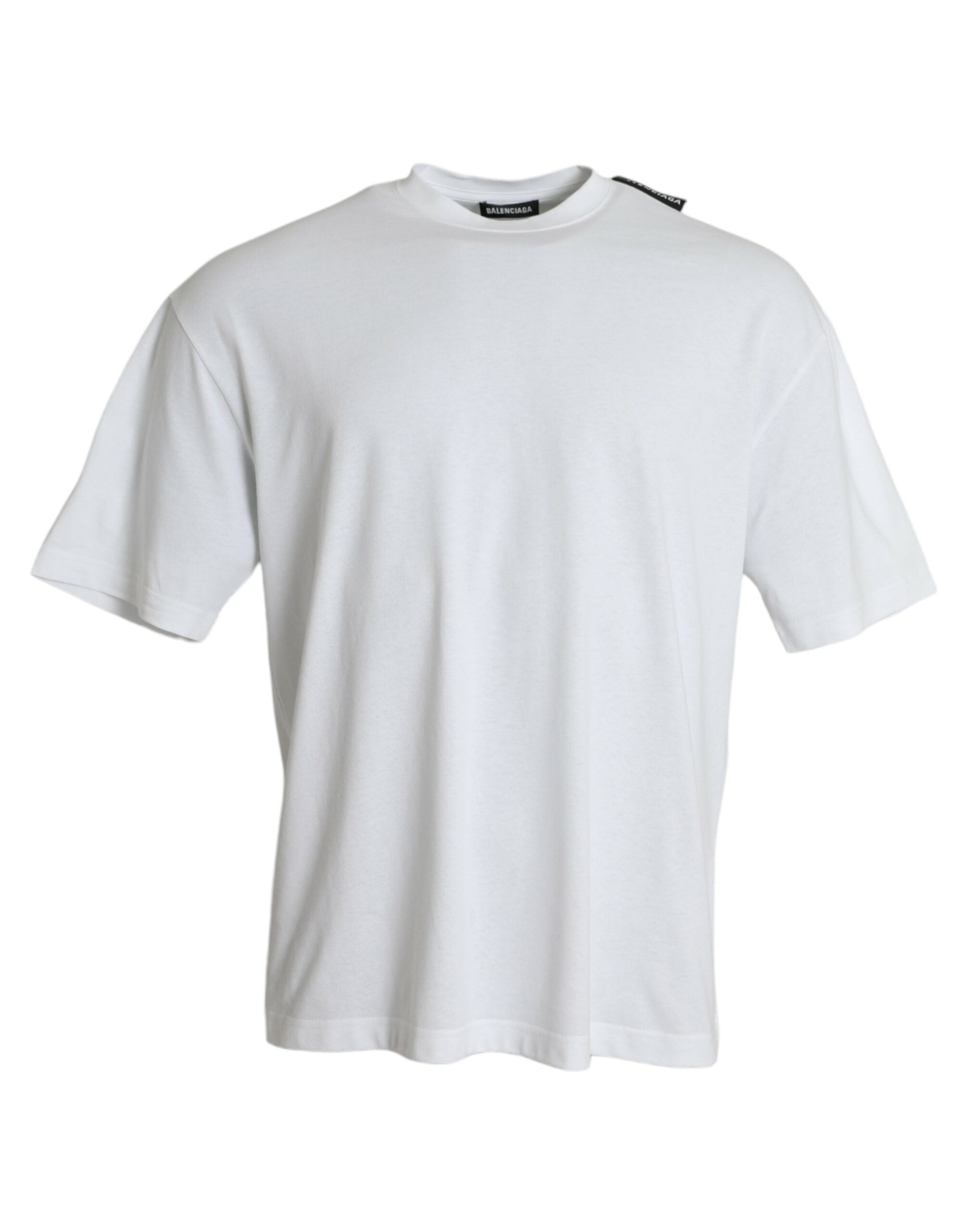 Balenciaga – T-Shirt aus Baumwolljersey mit Rundhalsausschnitt in Off-White