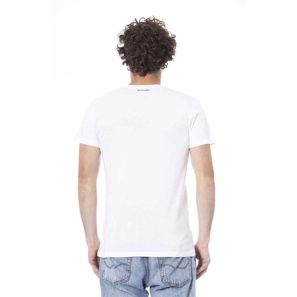 Tricou Trussardi Beachwear din bumbac alb