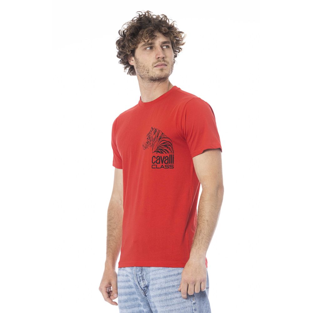 Tricou bărbătesc Cavalli Class din bumbac roșu