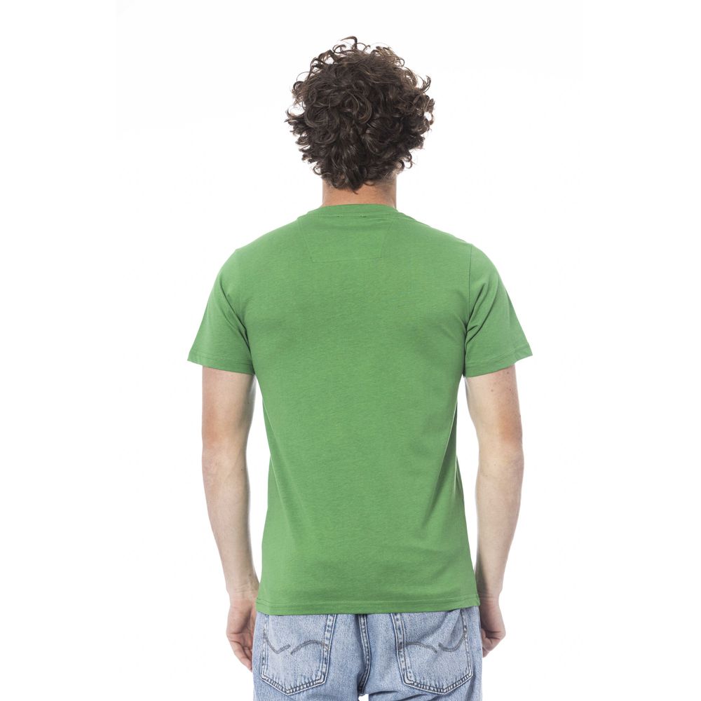 Tricou Cavalli Class verde din bumbac pentru bărbați