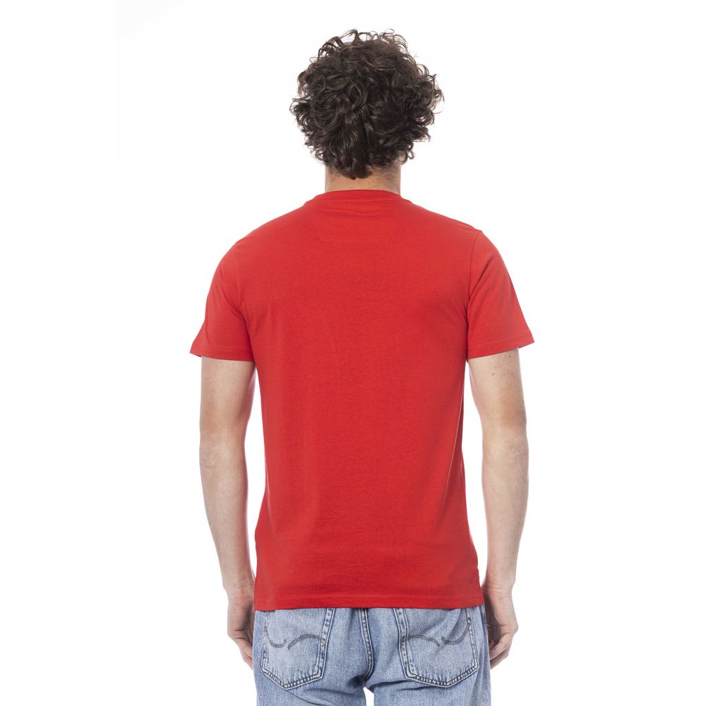 Cavalli Class Rotes Herren-T-Shirt aus Baumwolle