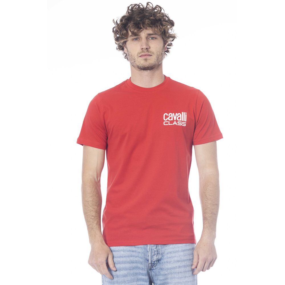 Tricou bărbătesc Cavalli Class din bumbac roșu