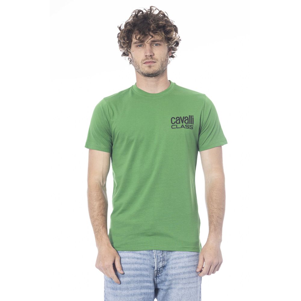 Tricou Cavalli Class verde din bumbac pentru bărbați
