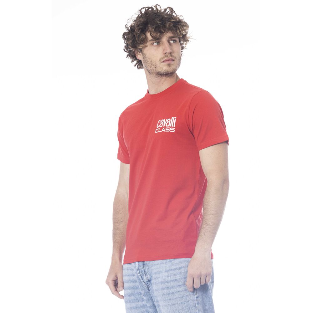 Tricou bărbătesc Cavalli Class din bumbac roșu