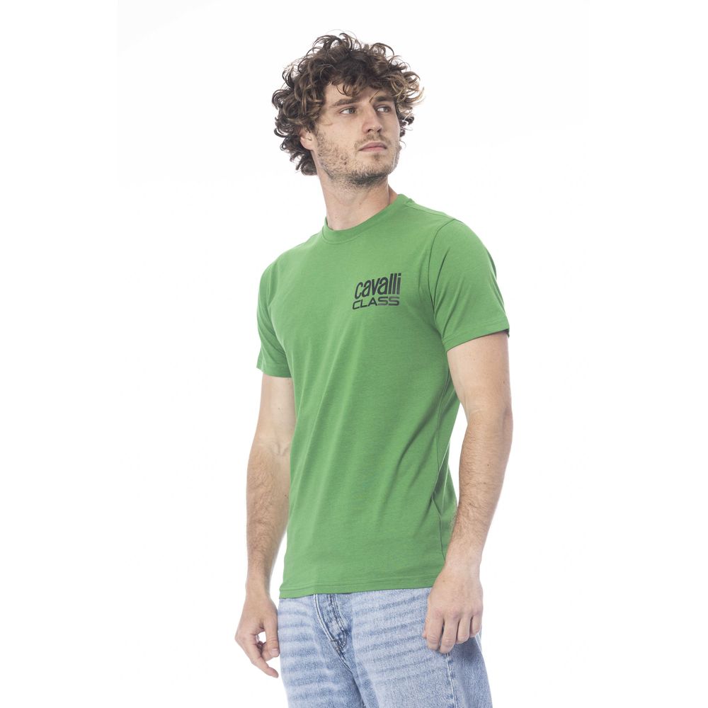 Tricou Cavalli Class verde din bumbac pentru bărbați