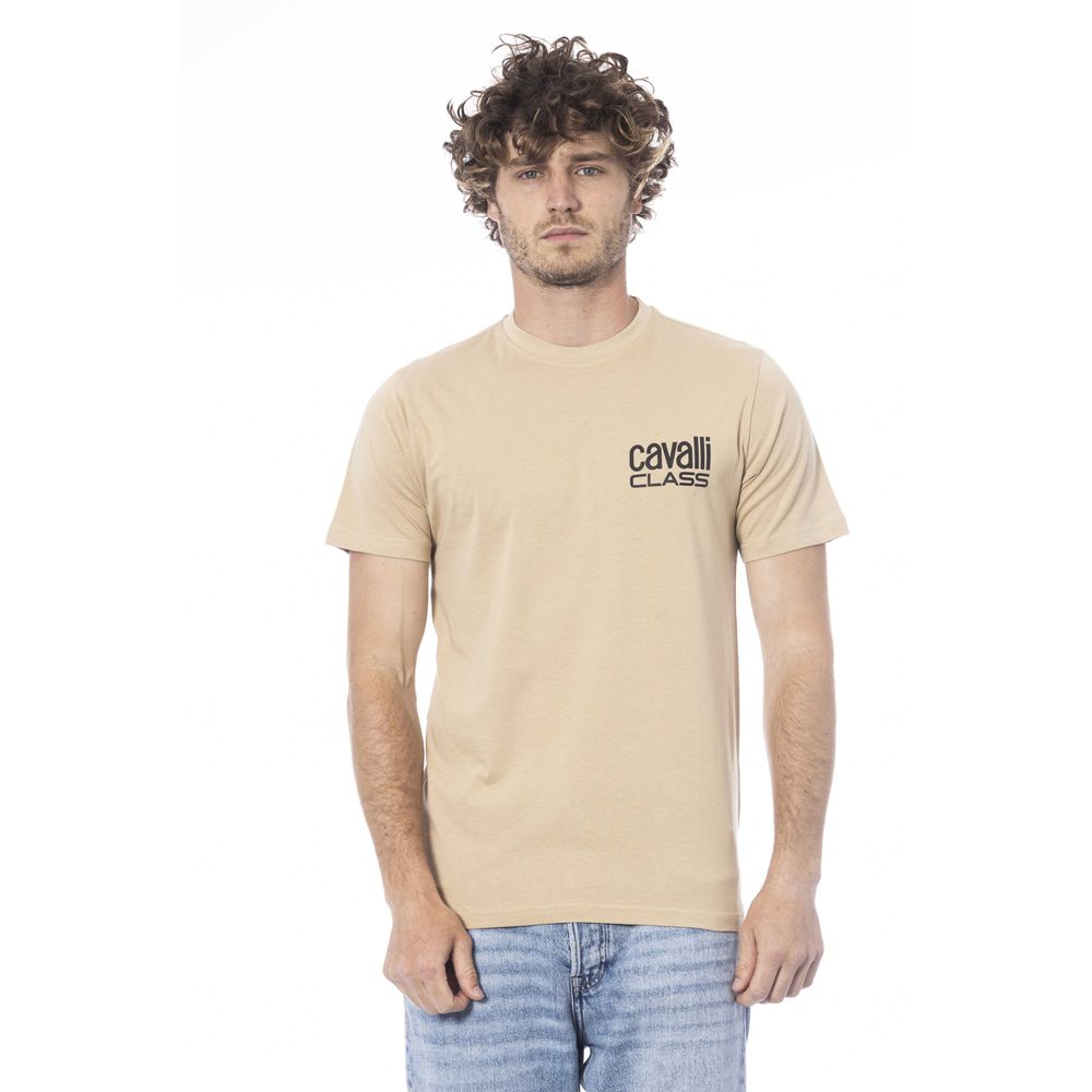 Tricou bărbătesc Cavalli Class bej din bumbac