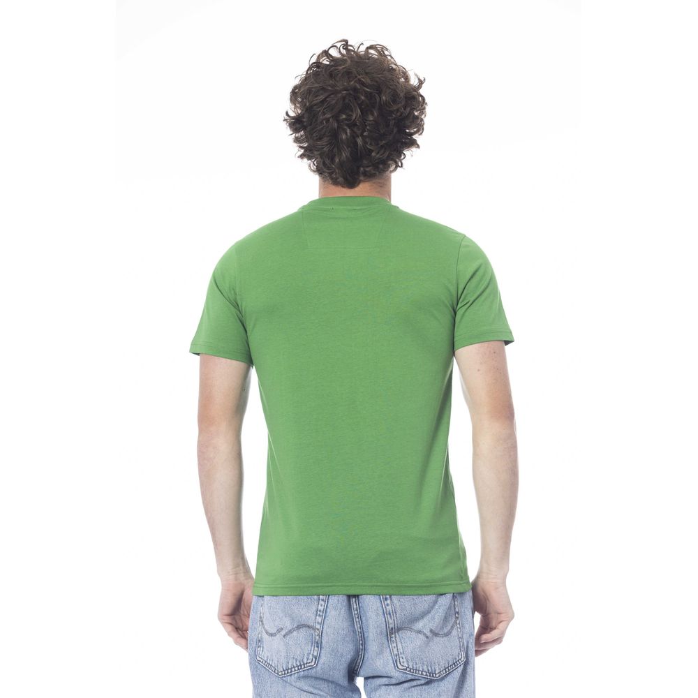 Tricou Cavalli Class verde din bumbac pentru bărbați