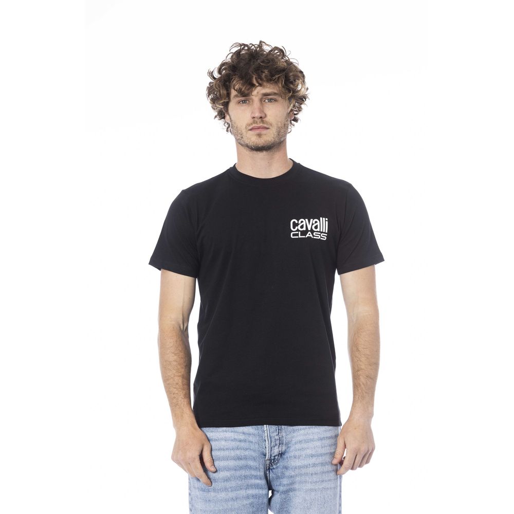 Tricou bărbătesc Cavalli Class din bumbac negru