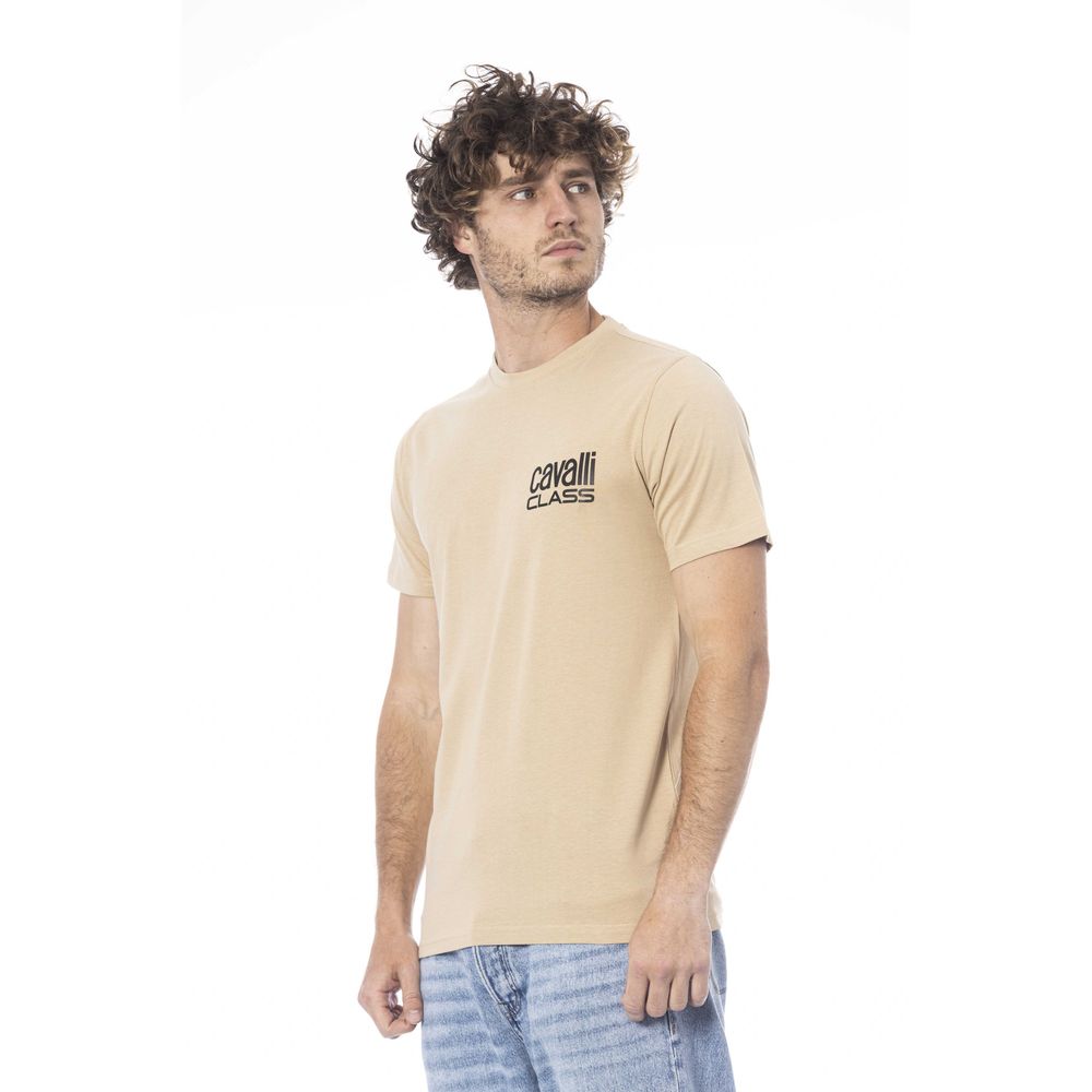 Tricou bărbătesc Cavalli Class bej din bumbac