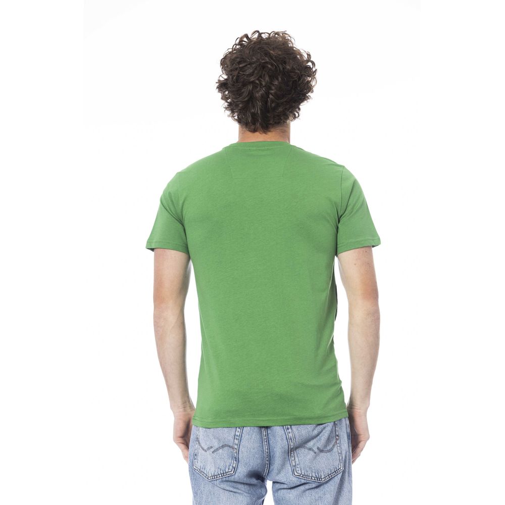 Tricou Cavalli Class verde din bumbac pentru bărbați