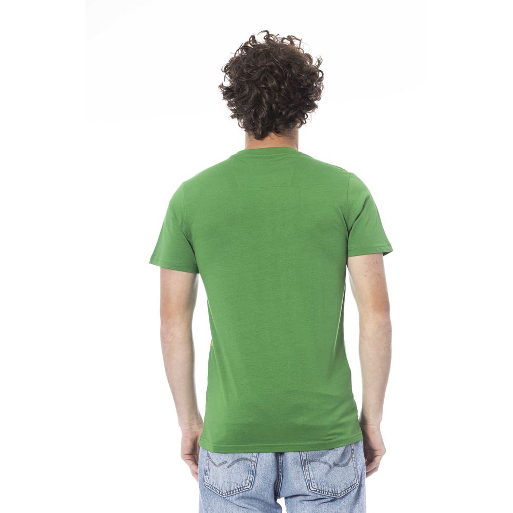 Tricou Cavalli Class verde din bumbac pentru bărbați