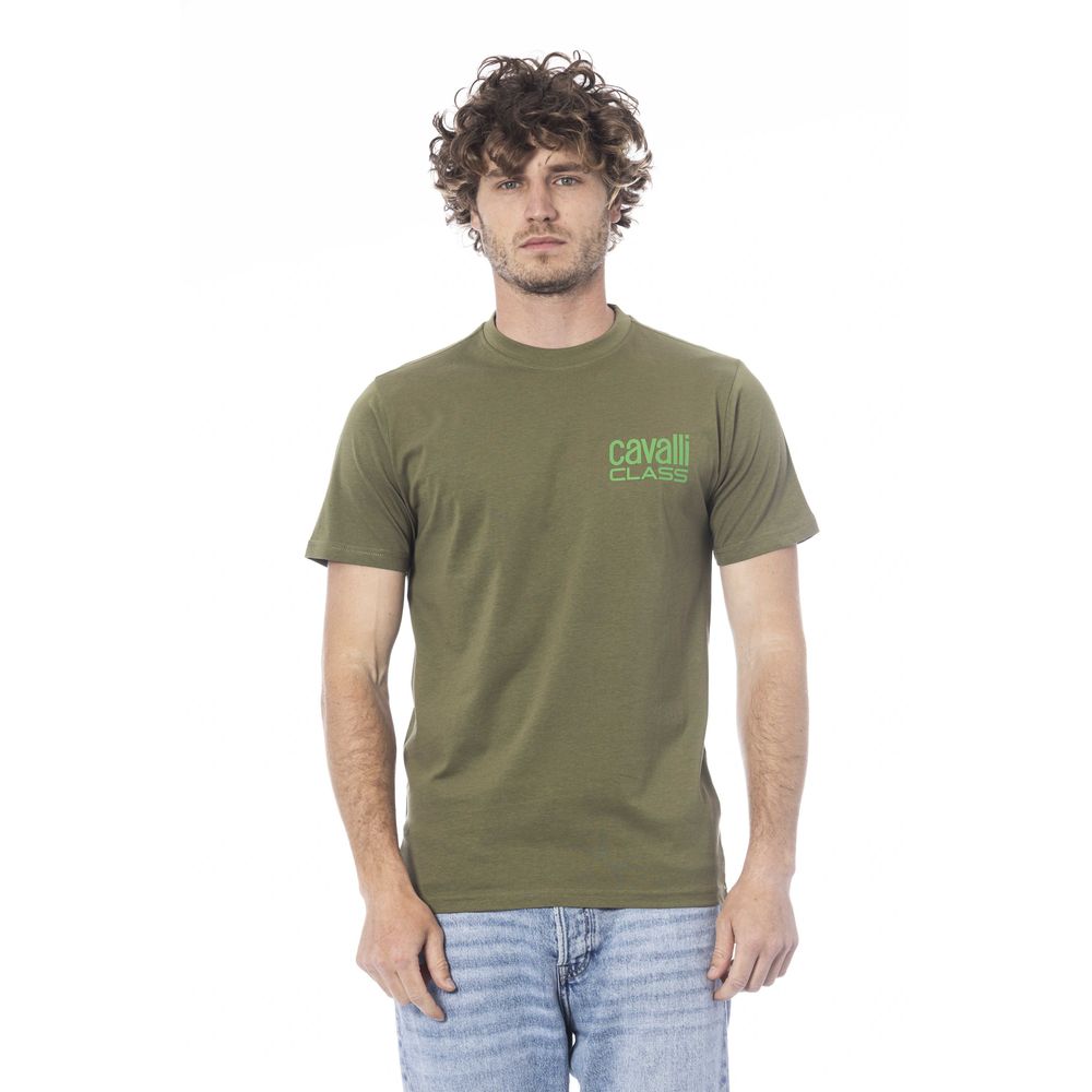 Tricou Cavalli Class verde din bumbac pentru bărbați