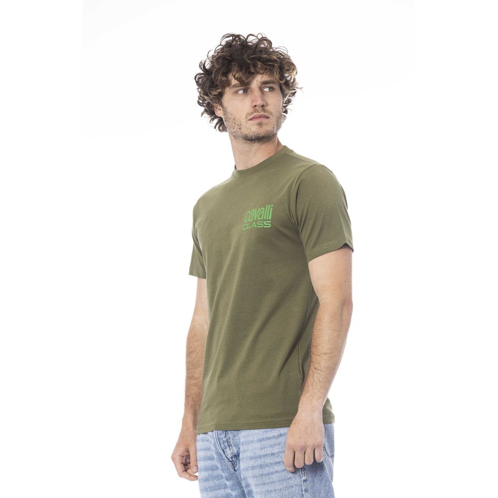 Tricou Cavalli Class verde din bumbac pentru bărbați