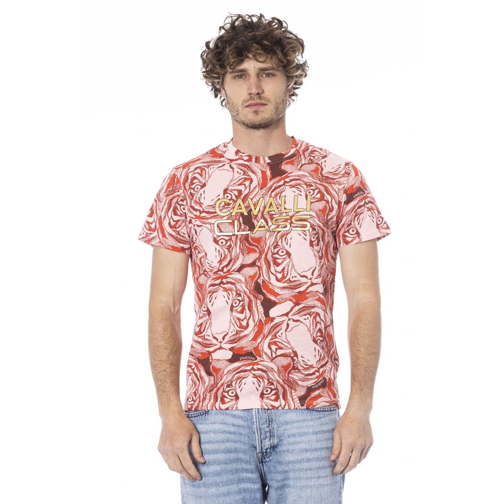 Tricou bărbătesc Cavalli Class din bumbac roșu