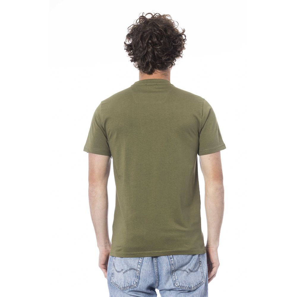 Tricou Cavalli Class verde din bumbac pentru bărbați