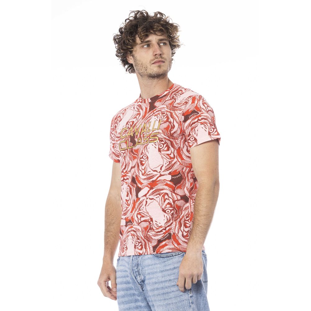 Tricou bărbătesc Cavalli Class din bumbac roșu
