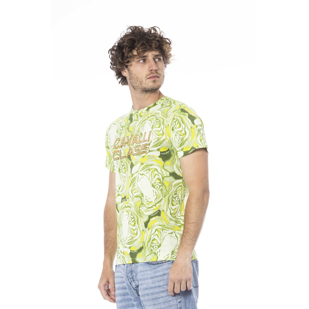 Tricou Cavalli Class verde din bumbac pentru bărbați