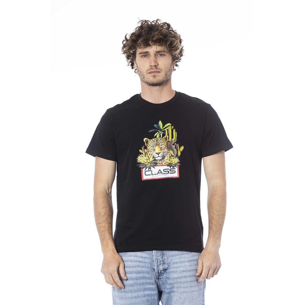 Tricou bărbătesc Cavalli Class din bumbac negru