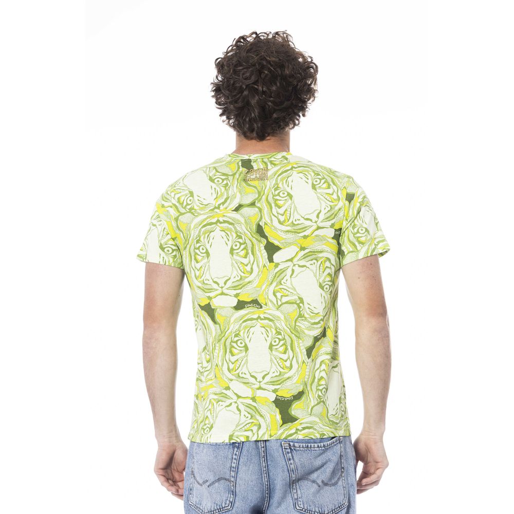 Tricou Cavalli Class verde din bumbac pentru bărbați