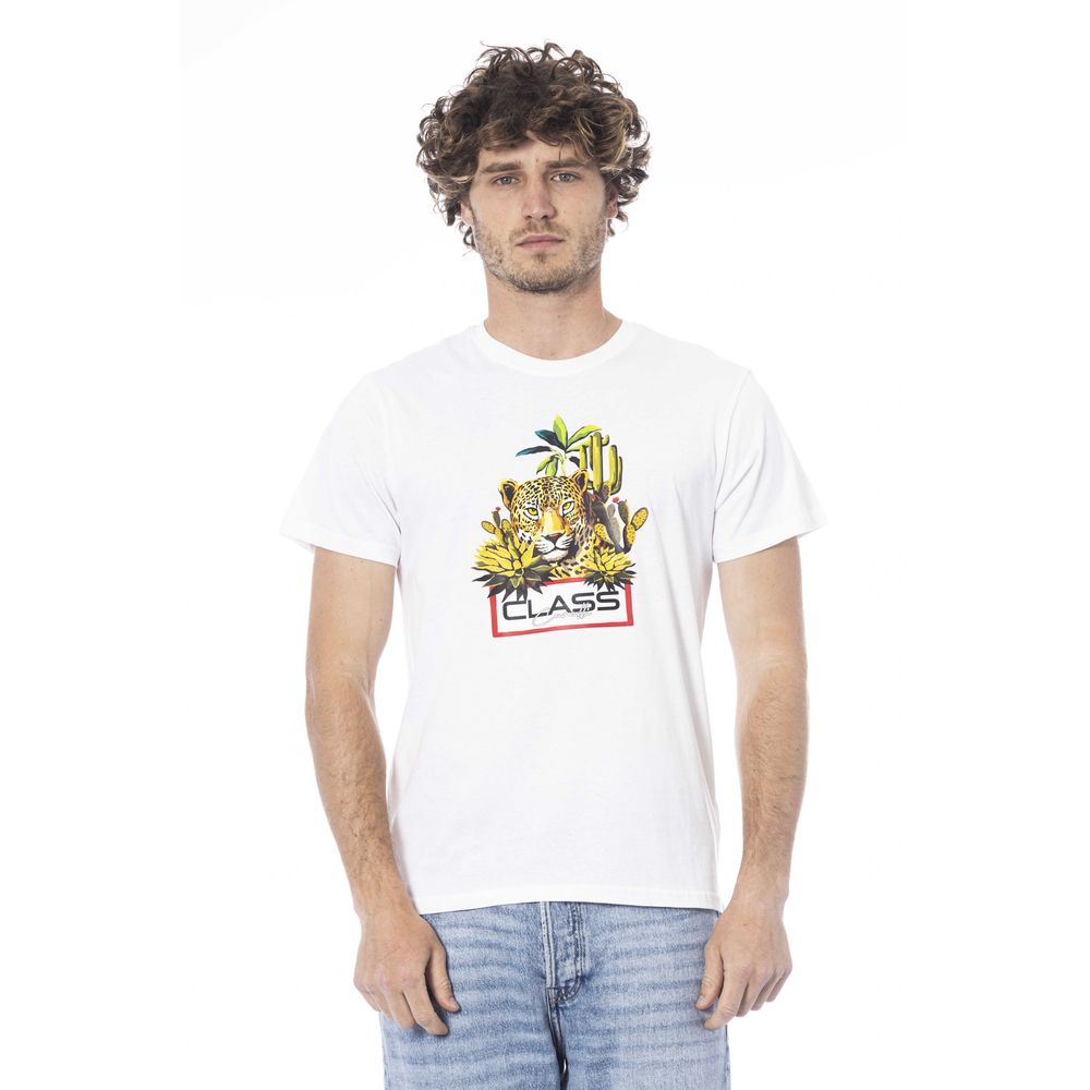 Tricou bărbătesc Cavalli Class din bumbac alb