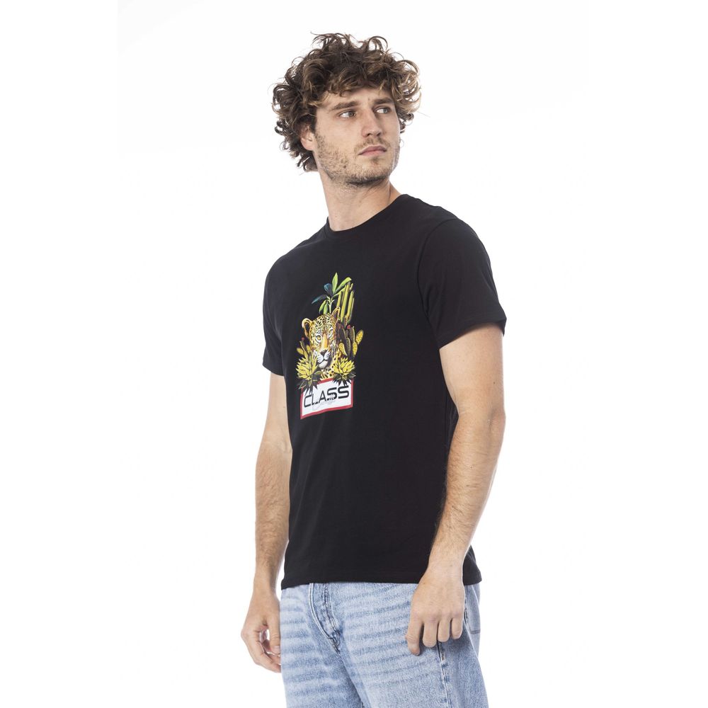 Tricou bărbătesc Cavalli Class din bumbac negru