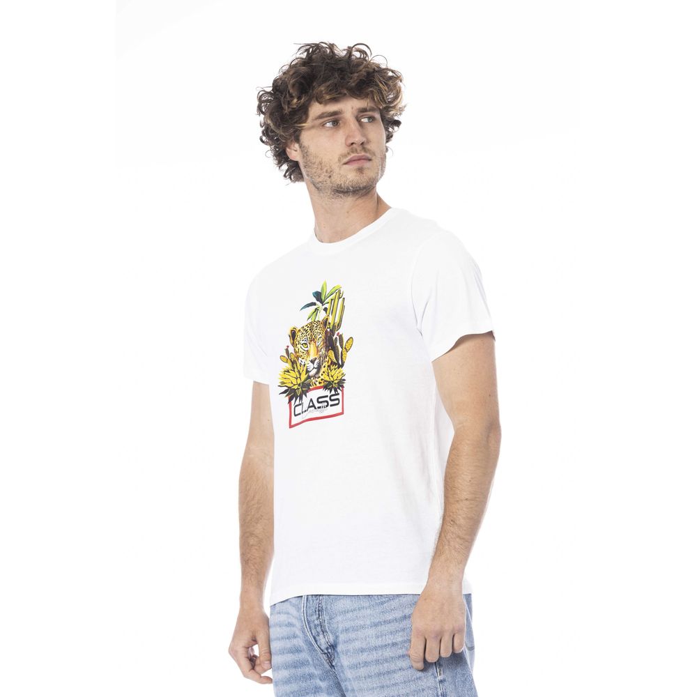 Tricou bărbătesc Cavalli Class din bumbac alb