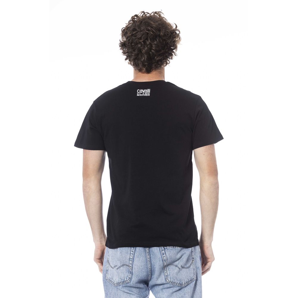 Tricou bărbătesc Cavalli Class din bumbac negru