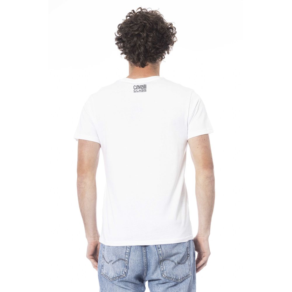 Tricou bărbătesc Cavalli Class din bumbac alb