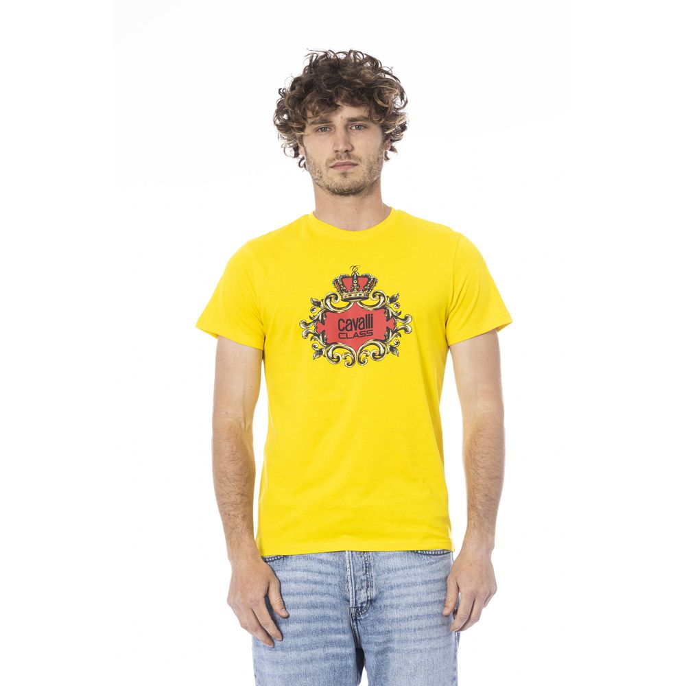 Tricou bărbătesc Cavalli Class din bumbac galben
