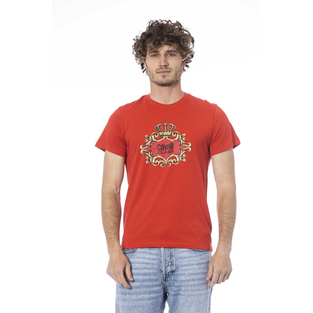 Tricou bărbătesc Cavalli Class din bumbac roșu