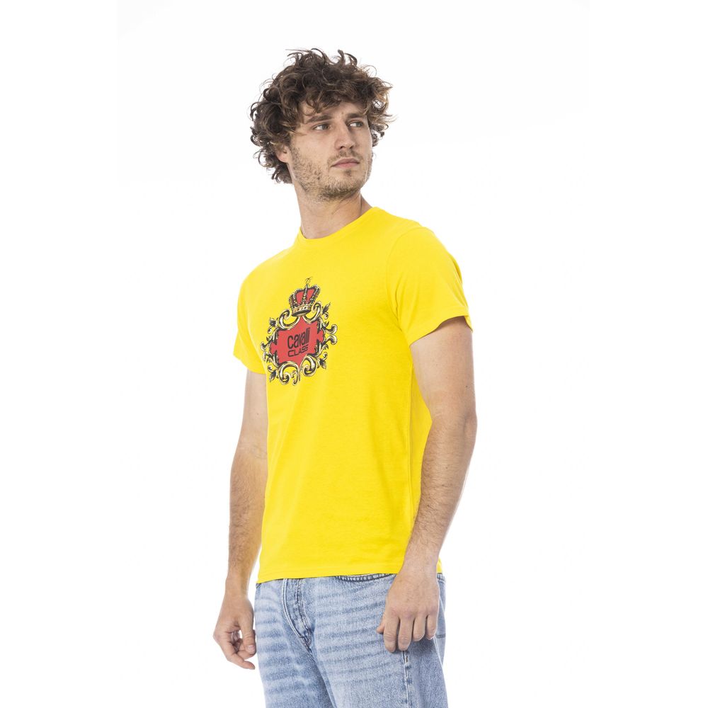Tricou bărbătesc Cavalli Class din bumbac galben