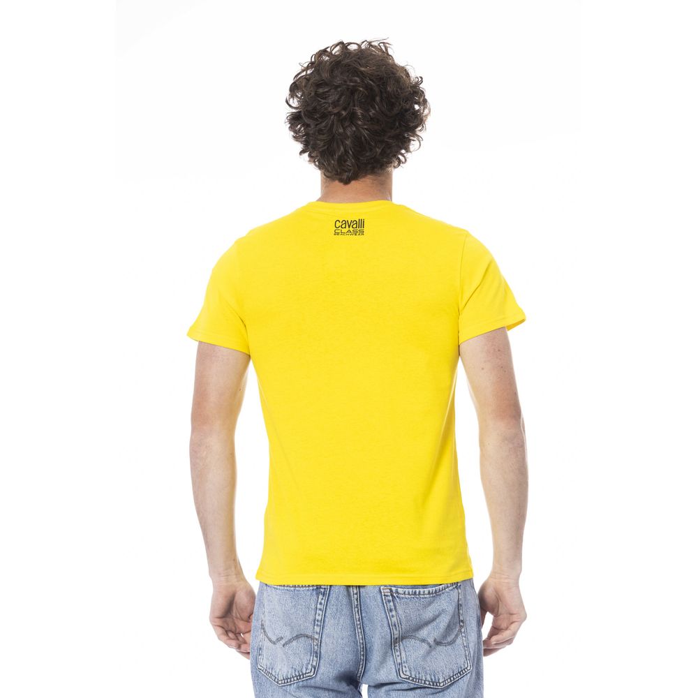 Tricou bărbătesc Cavalli Class din bumbac galben