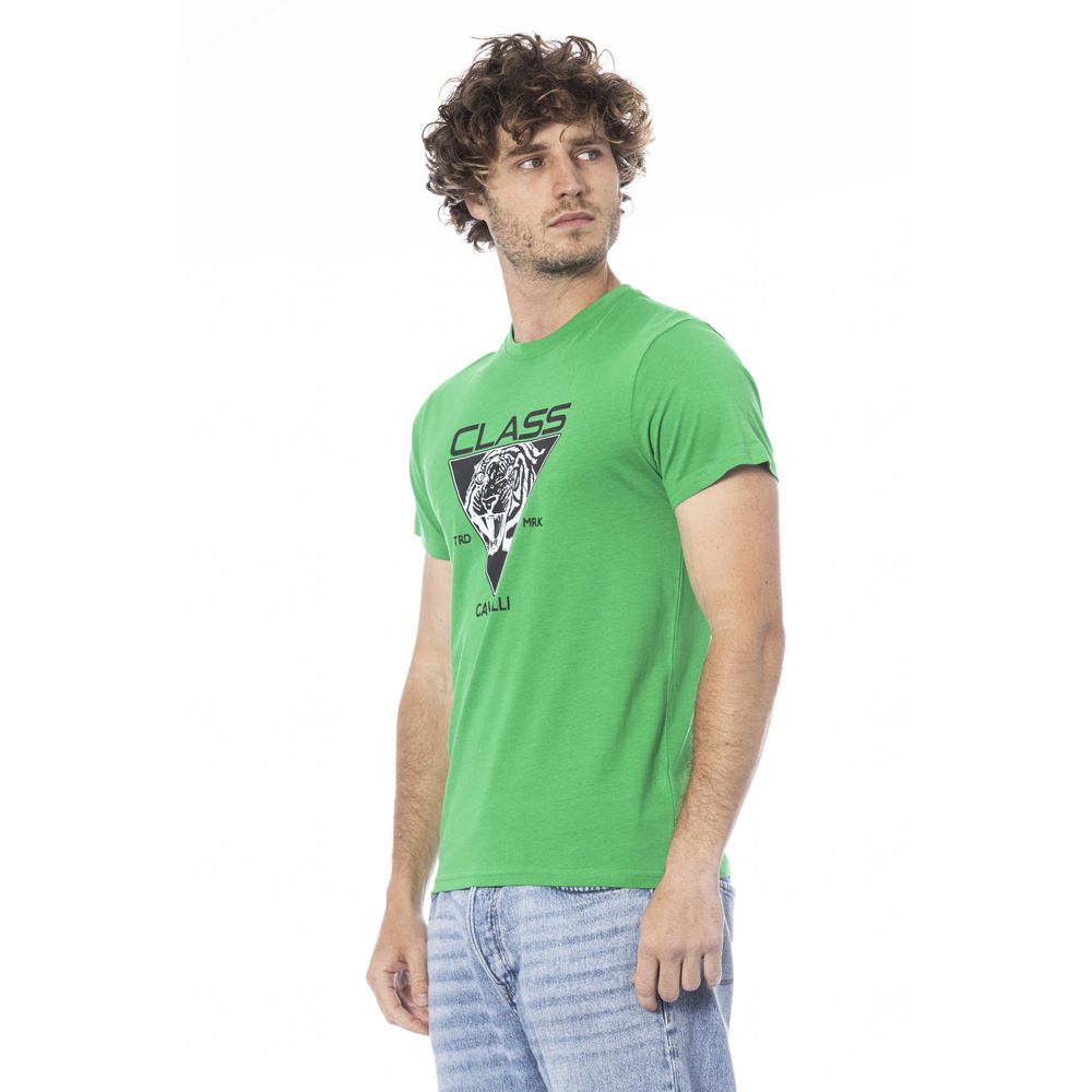 Tricou Cavalli Class verde din bumbac pentru bărbați