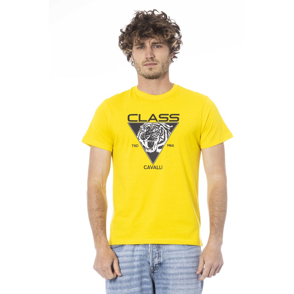 Tricou bărbătesc Cavalli Class din bumbac galben