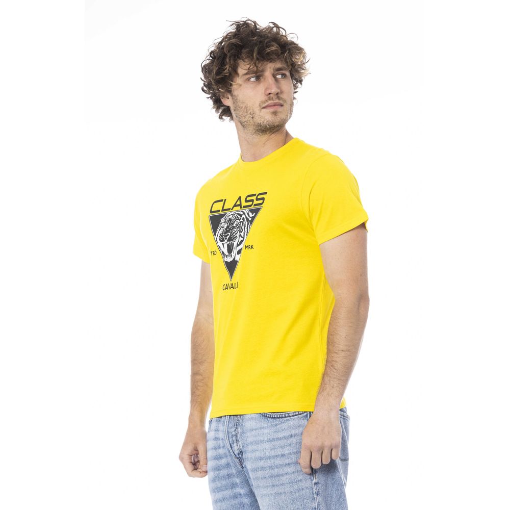 Tricou bărbătesc Cavalli Class din bumbac galben