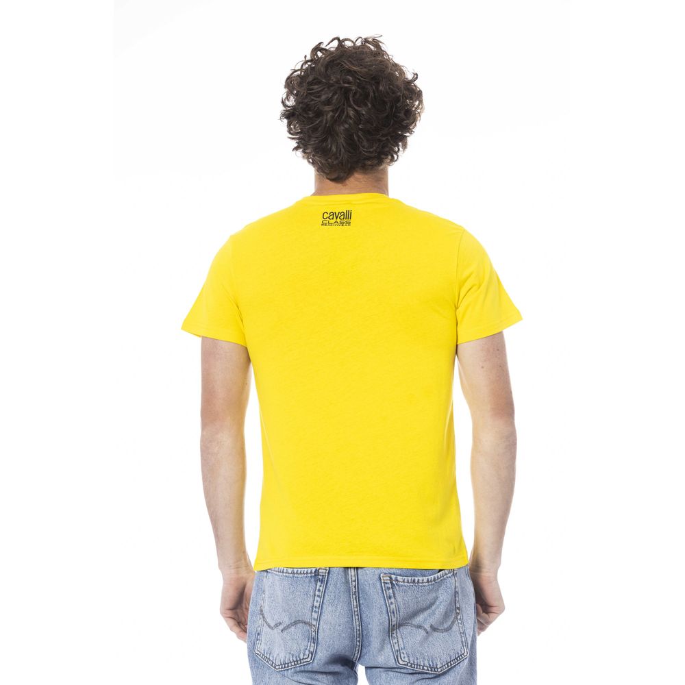 Tricou bărbătesc Cavalli Class din bumbac galben