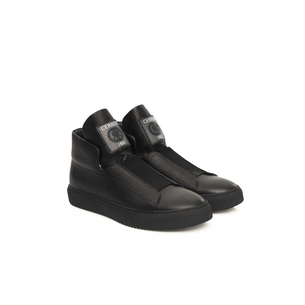 Cerruti 1881 Herren-Sneaker aus schwarzem Kalbsleder