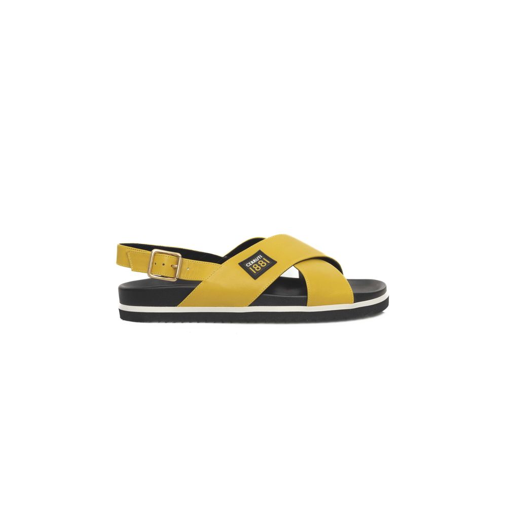 Cerruti 1881 Gelbe Kalbsleder-Sandalen für Damen