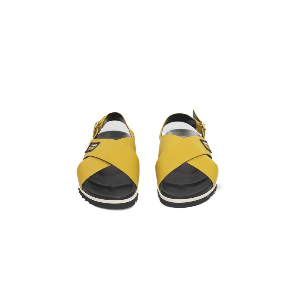 Cerruti 1881 Gelbe Kalbsleder-Sandalen für Damen