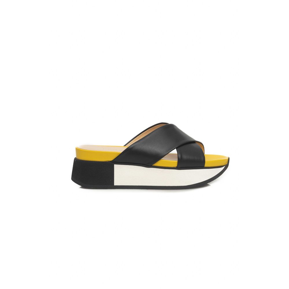 Cerruti 1881 Schwarze Kalbsleder-Sandalen für Damen