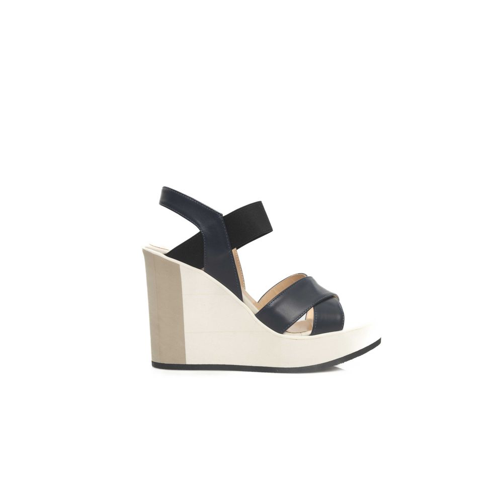 Cerruti 1881 Blaue Kalbsleder-Sandalen für Damen