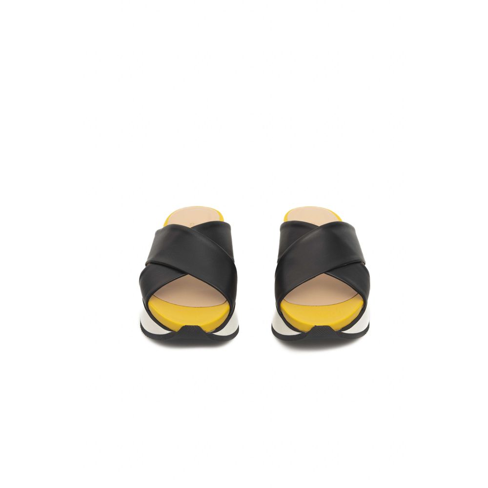 Cerruti 1881 Schwarze Kalbsleder-Sandalen für Damen