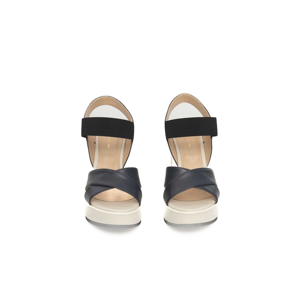 Cerruti 1881 Blaue Kalbsleder-Sandalen für Damen