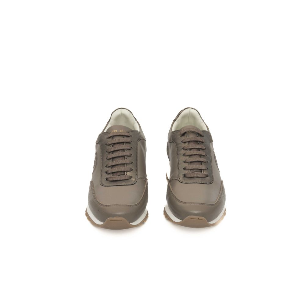 Cerruti 1881 Beige Rindsleder Damen Sneaker