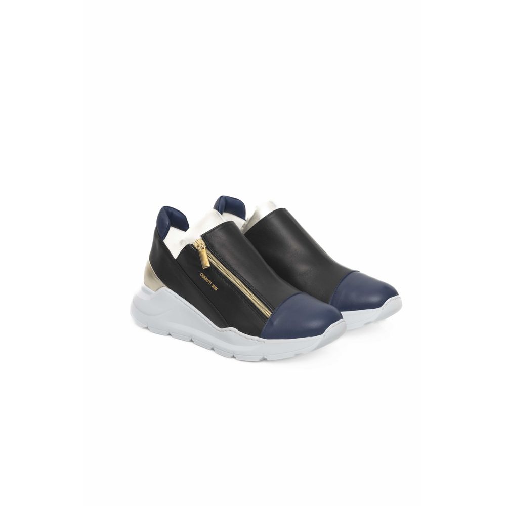 Cerruti 1881 Damen-Sneaker aus schwarzem Ziegenleder