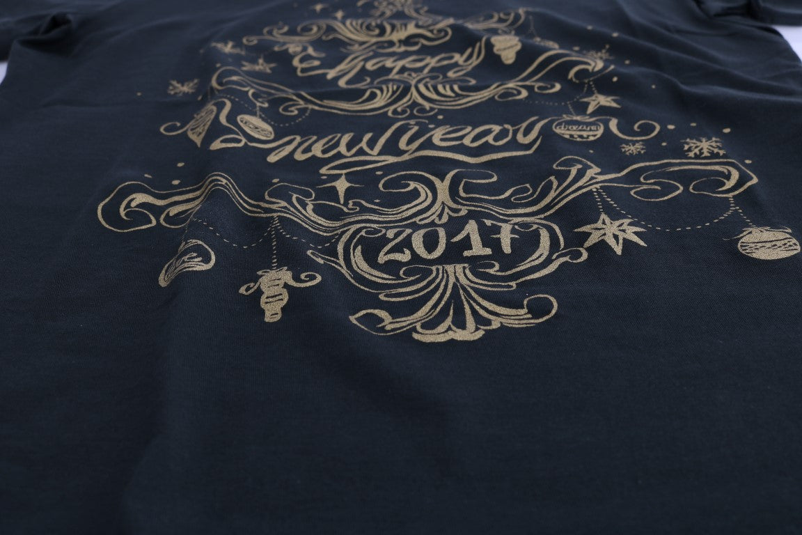 Dolce &amp; Gabbana – Smaragdgrünes Baumwoll-T-Shirt mit 2017-Print